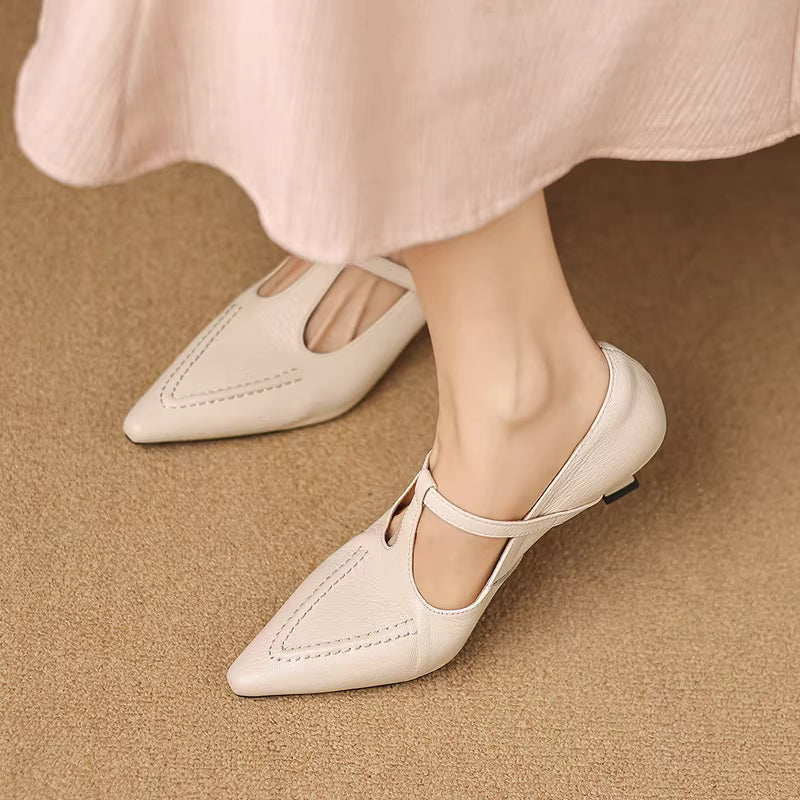 Tirea | T-Strap Kitten Heels