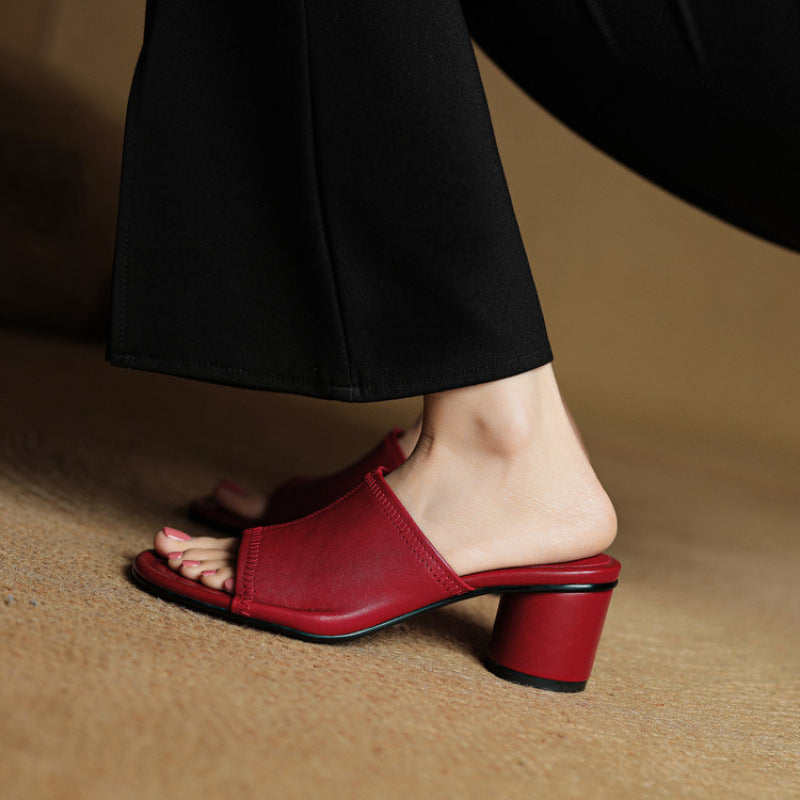 Amira | Open-Toe Block-Heel Mules