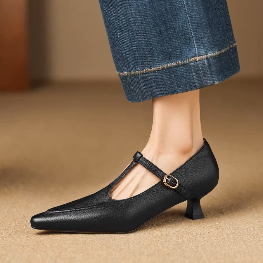 Tirea | T-Strap Kitten Heels