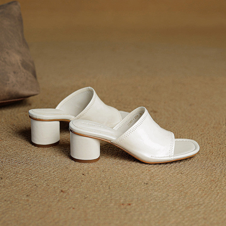 Amira | Open-Toe Block-Heel Mules