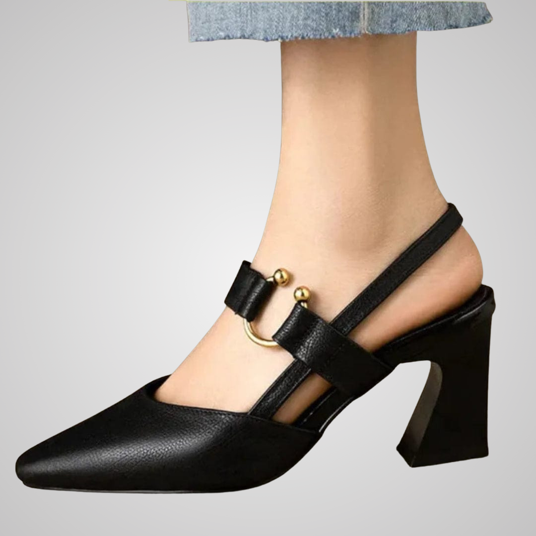 Lysandra - Elegant Leather Slingback Heels