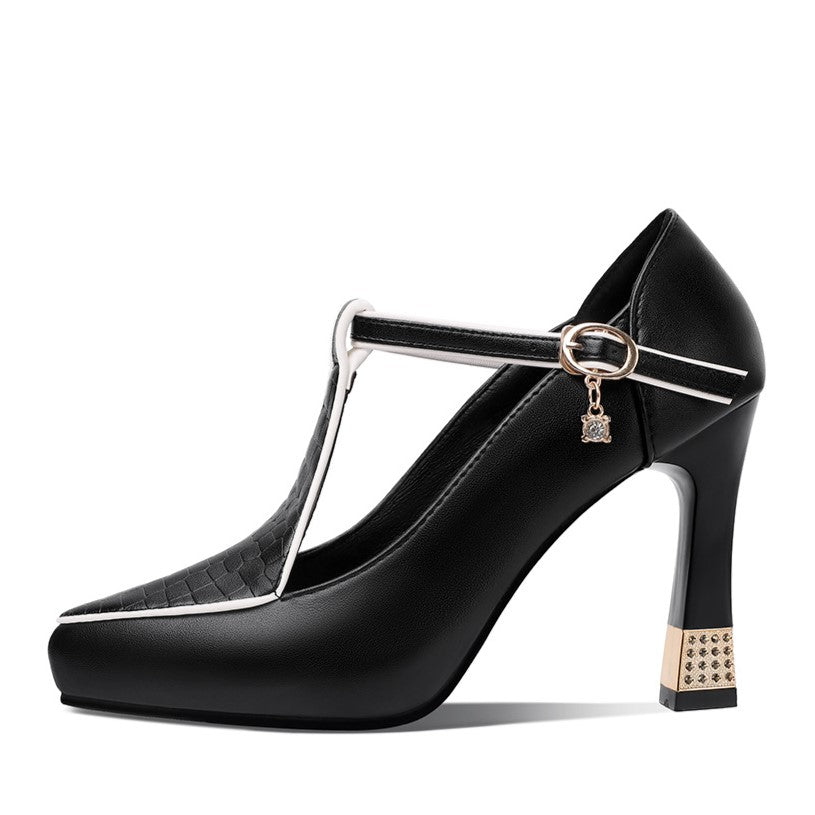 Hermione women's jewelled t-bar court shoes