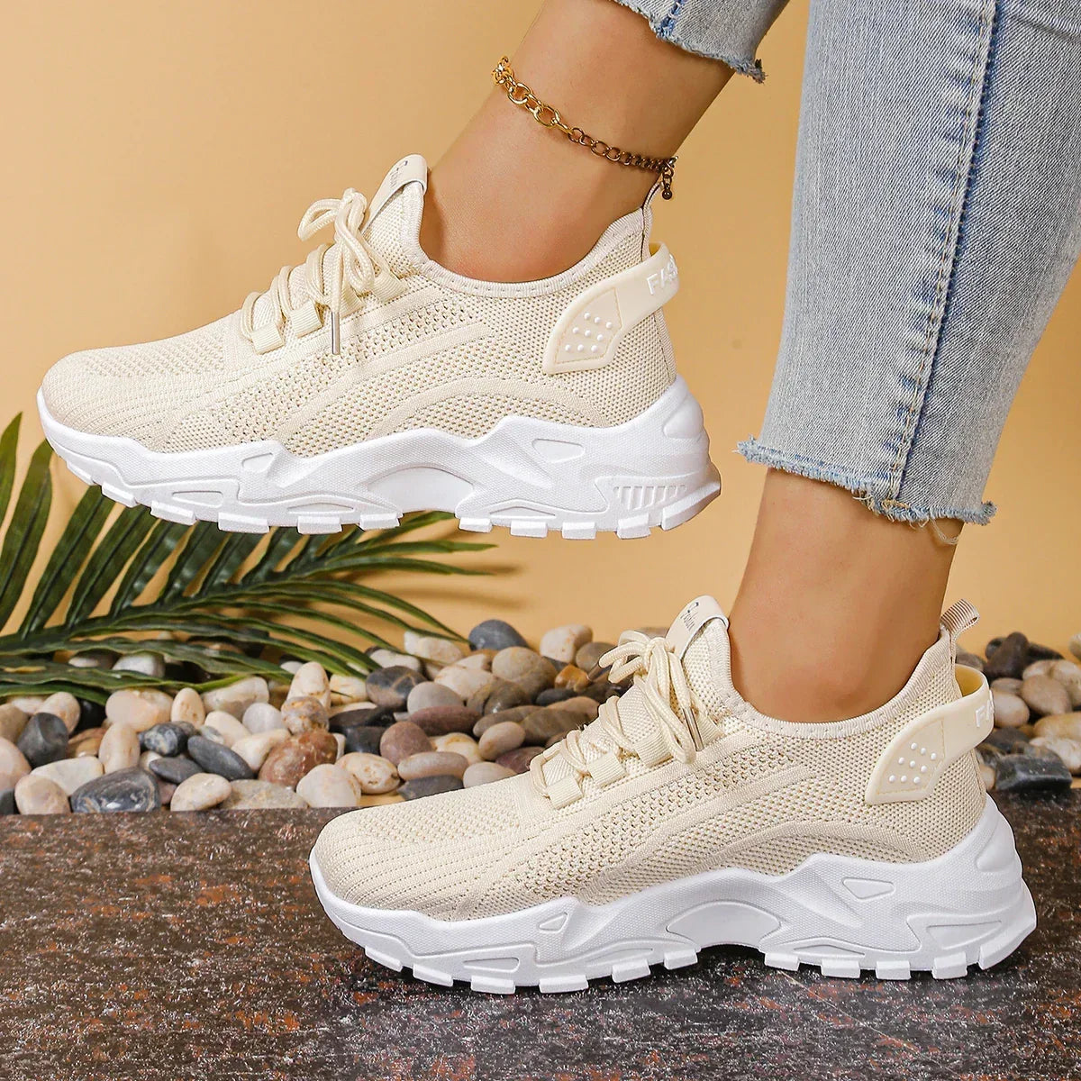 Noelene – Orthopaedic Knit Platform Sneakers