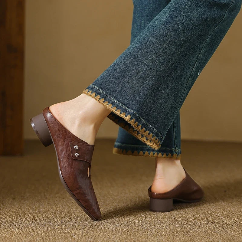 Olga | Sculpted Heel Mules