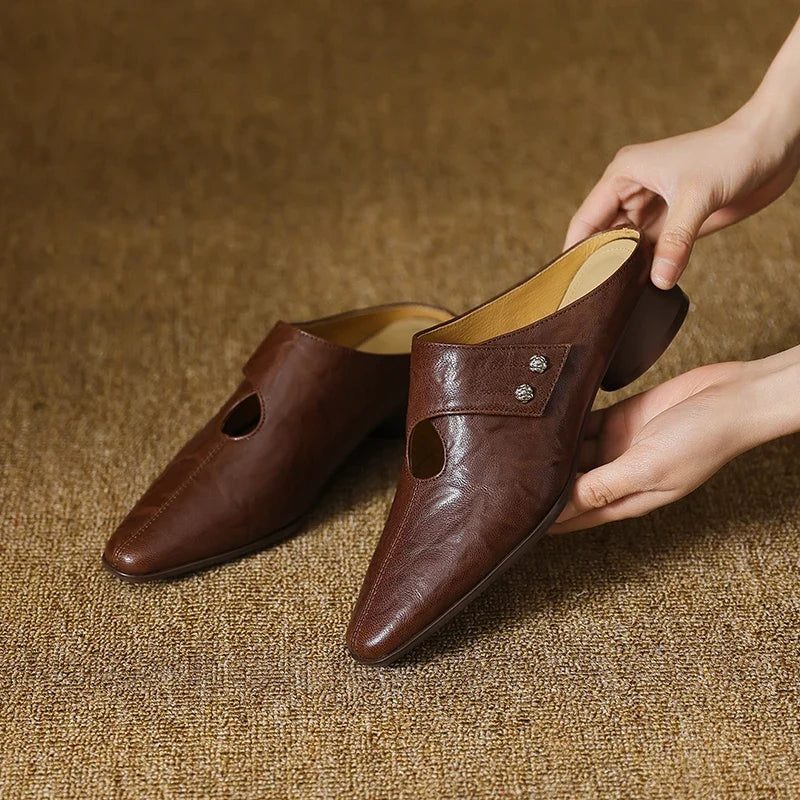 Olga | Sculpted Heel Mules