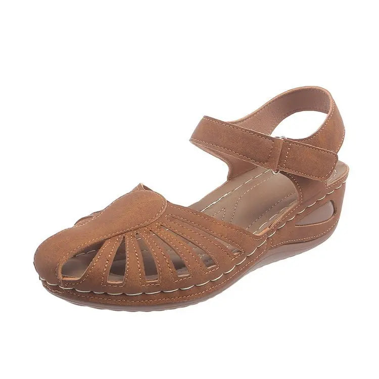 Kerrie Orthopaedic Closed-Toe Ankle-Strap Wedge Sandals