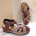 Wilma | Women's Orthopaedic Woven Cross-Strap Wedge Sandals