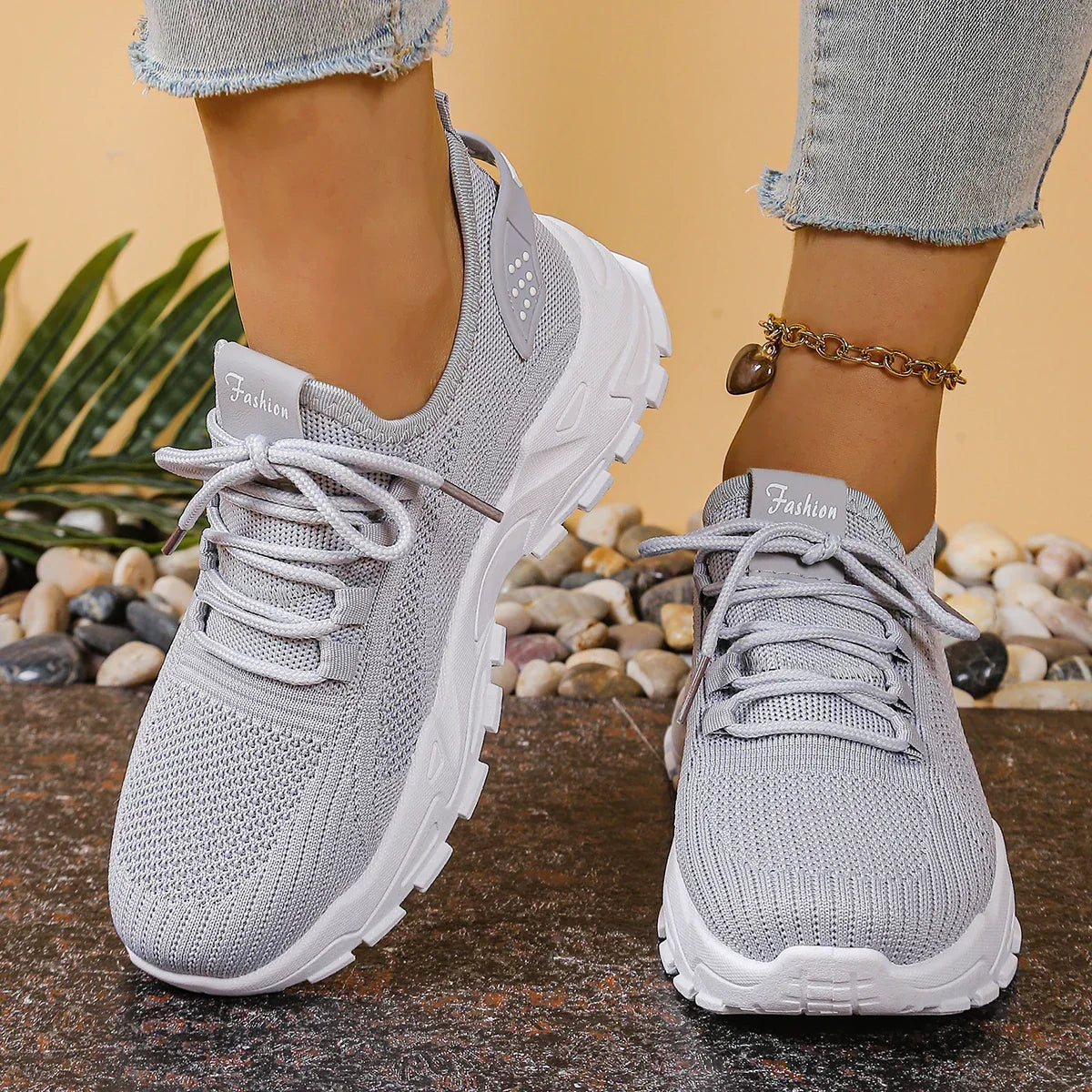 Noelene – Orthopaedic Knit Platform Sneakers