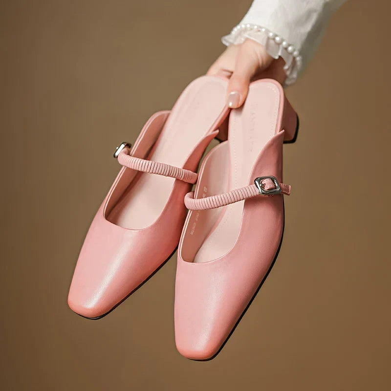 Kera – Polished Low-Heel Mules