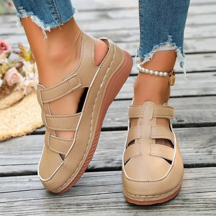 Narelle Orthopaedic Closed-Toe Platform Wedge Sandals