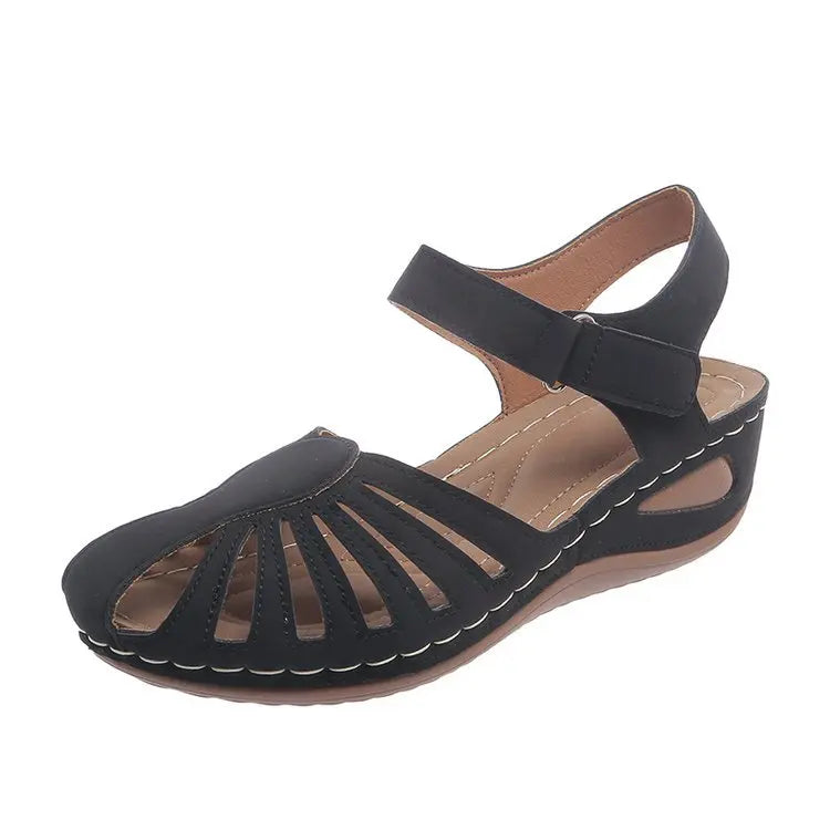 Kerrie Orthopaedic Closed-Toe Ankle-Strap Wedge Sandals