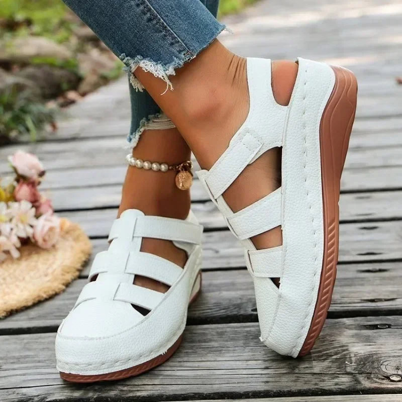 Narelle Orthopaedic Closed-Toe Platform Wedge Sandals