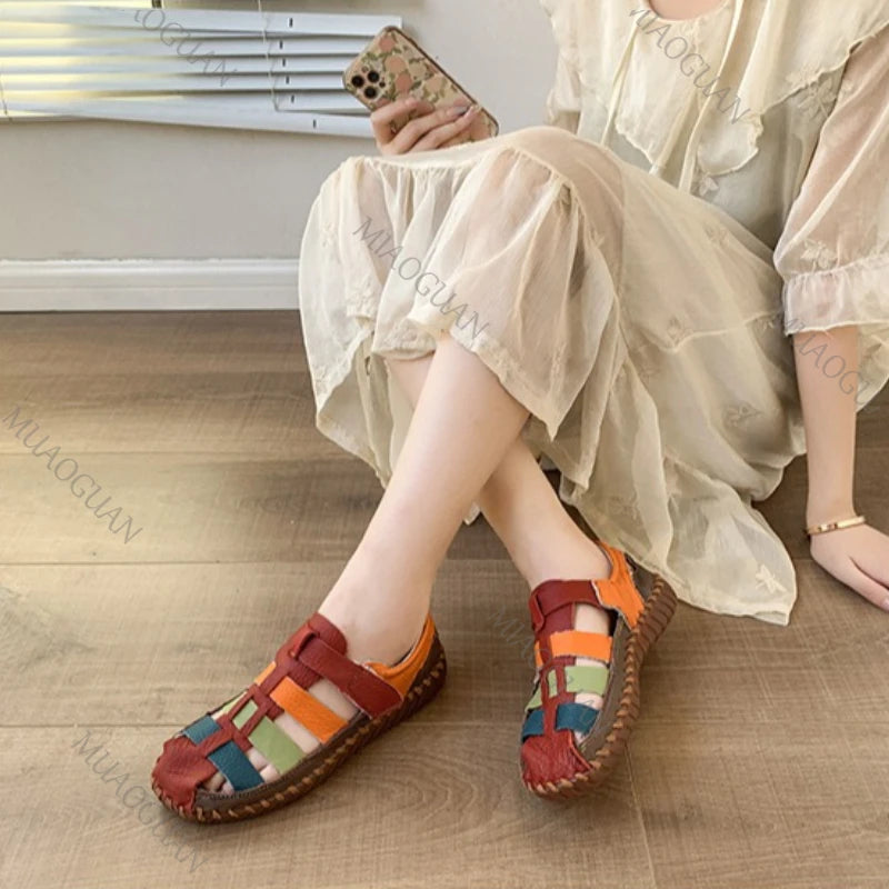 Peggy Orthopaedic Closed-Toe Colour-Block Fisherman Sandals