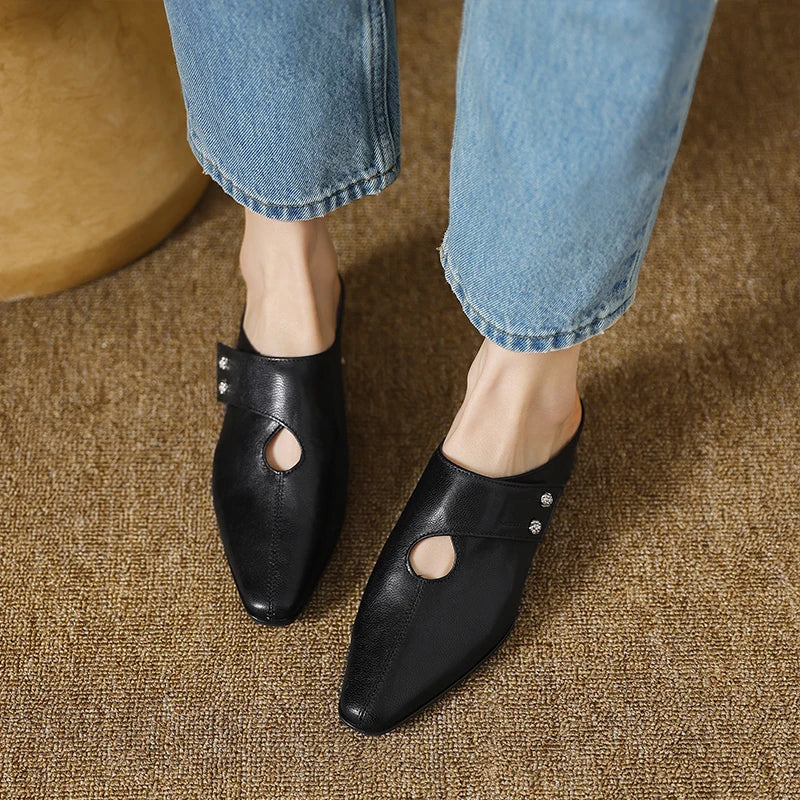 Olga | Sculpted Heel Mules