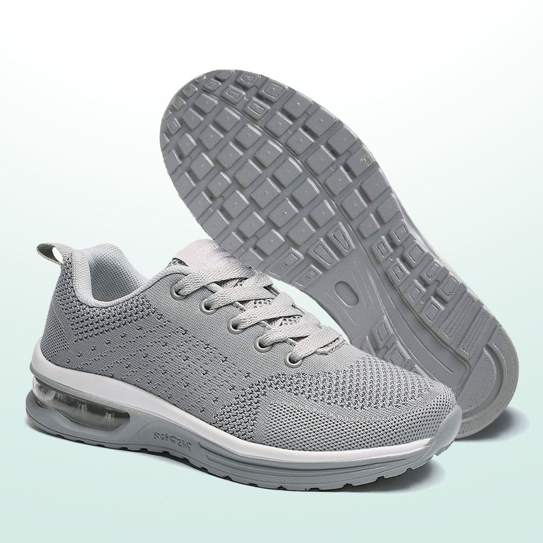 Trudy – Orthopaedic Grey Knit Lace-Up Sneakers