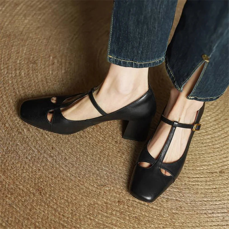 Alysa | T-Strap Block Heels