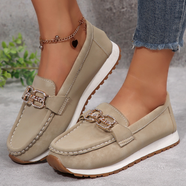 Emma - Orthopedic Chic Diamond Buckle Loafers