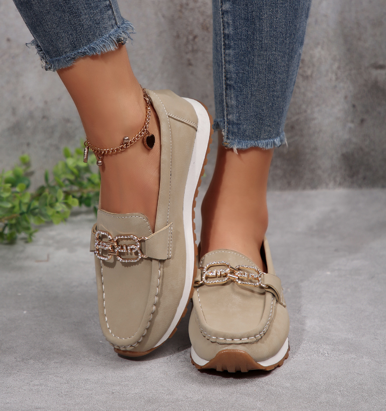 Emma - Orthopedic Chic Diamond Buckle Loafers