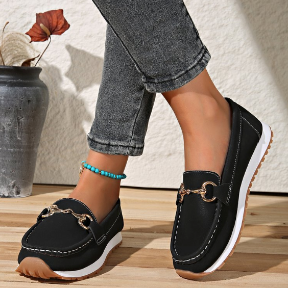 Elodie - Orthopedic Flat Buckle Loafers