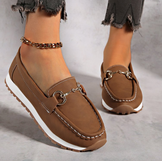 Elodie - Orthopedic Flat Buckle Loafers