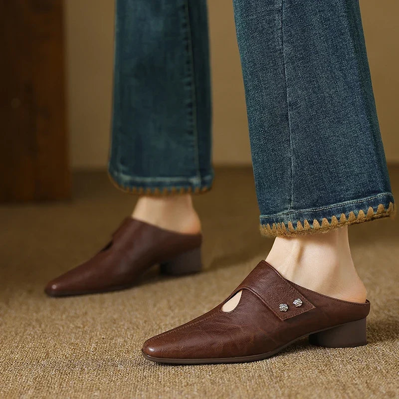 Olga | Sculpted Heel Mules
