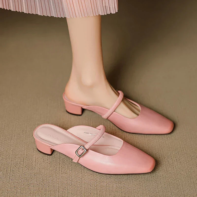 Kera – Polished Low-Heel Mules