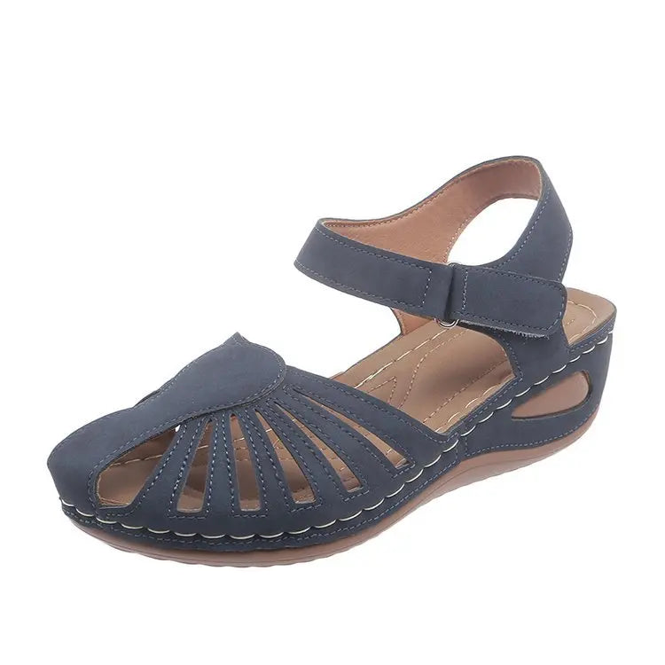 Kerrie Orthopaedic Closed-Toe Ankle-Strap Wedge Sandals