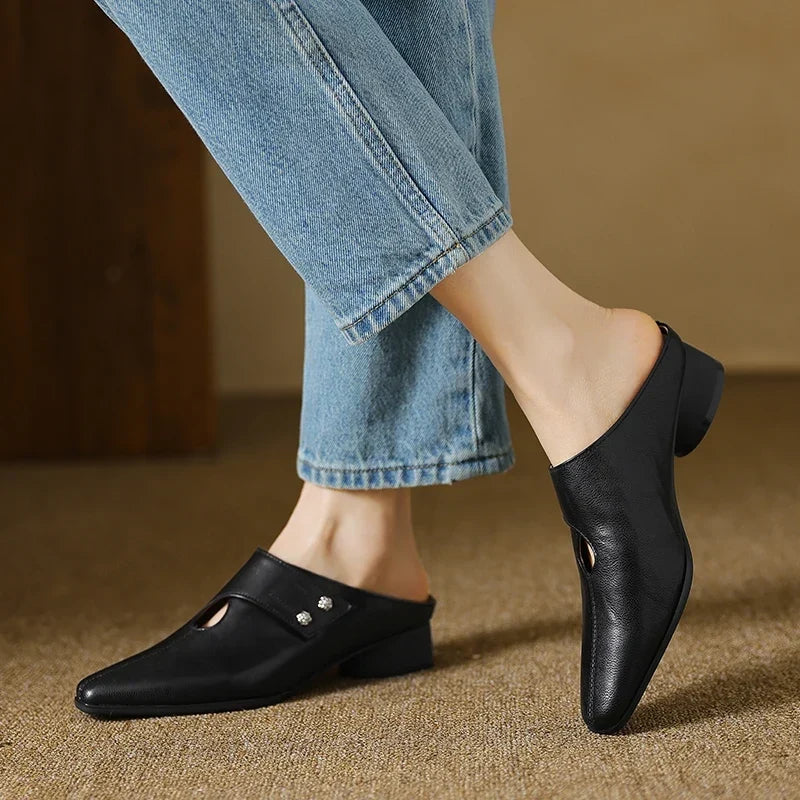 Olga | Sculpted Heel Mules