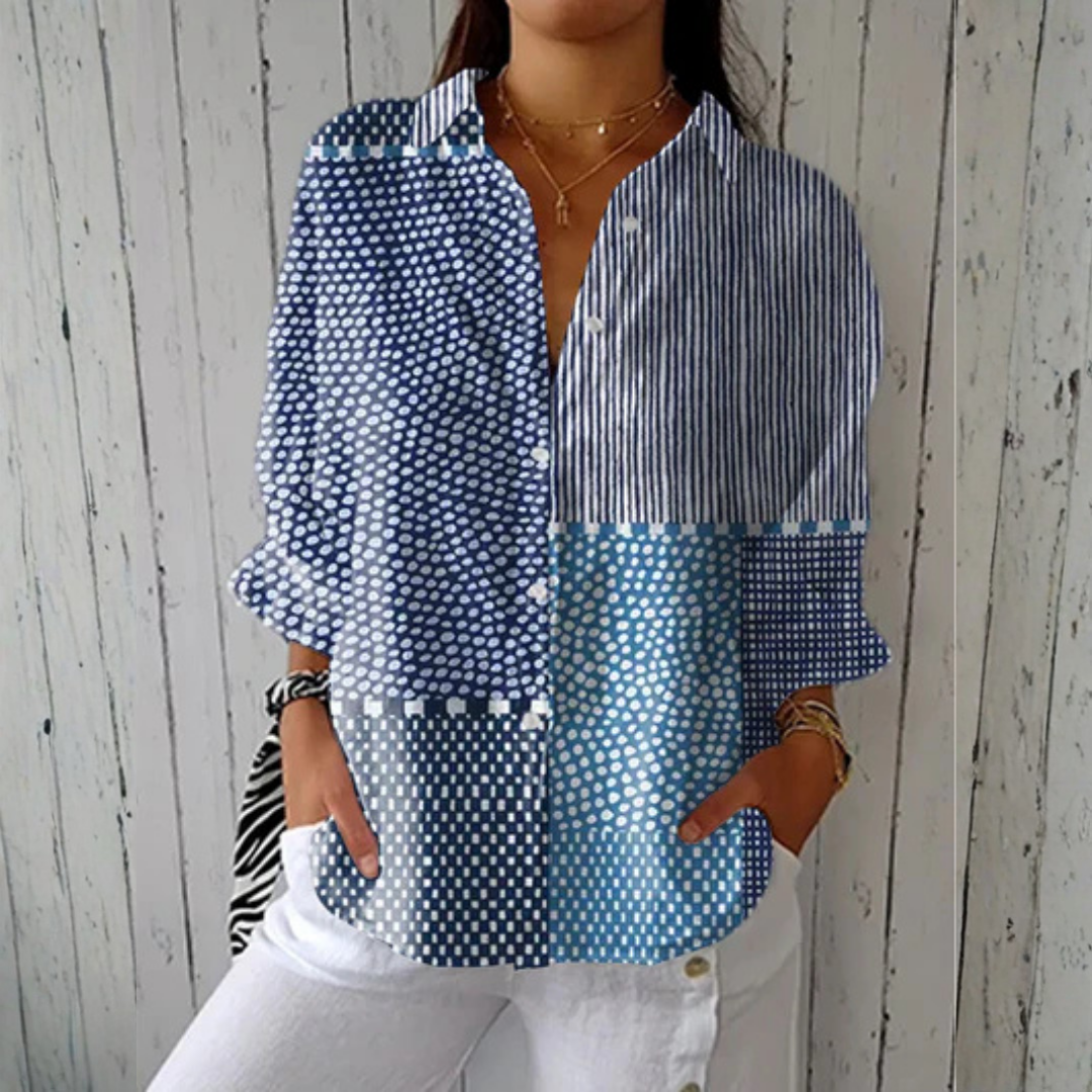 Lotta | Marine-themed Patchwork Blouse