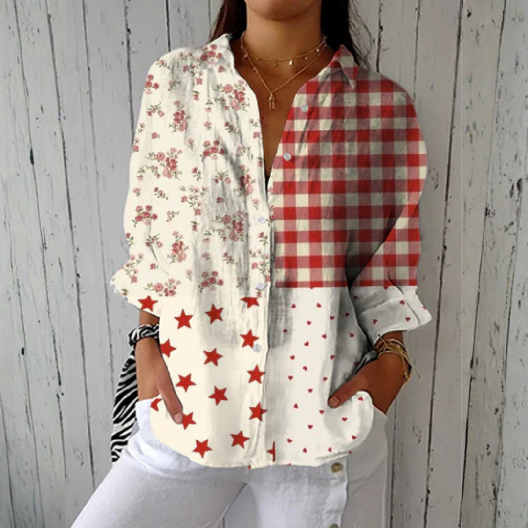 Riitta | Country-style Patchwork Blouse