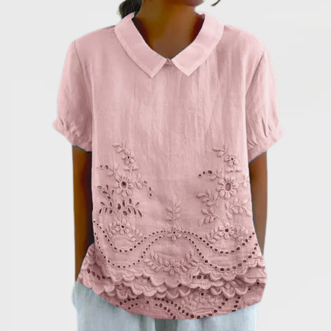 Lily | Floral Embroidered Shirt
