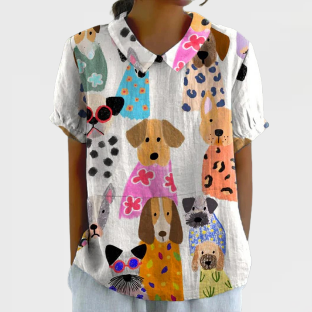 Tilly | Dog Print Shirt