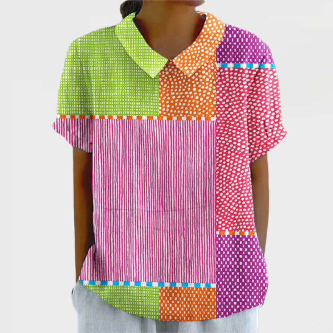 Zoe | Colourful Patchwork Shirt