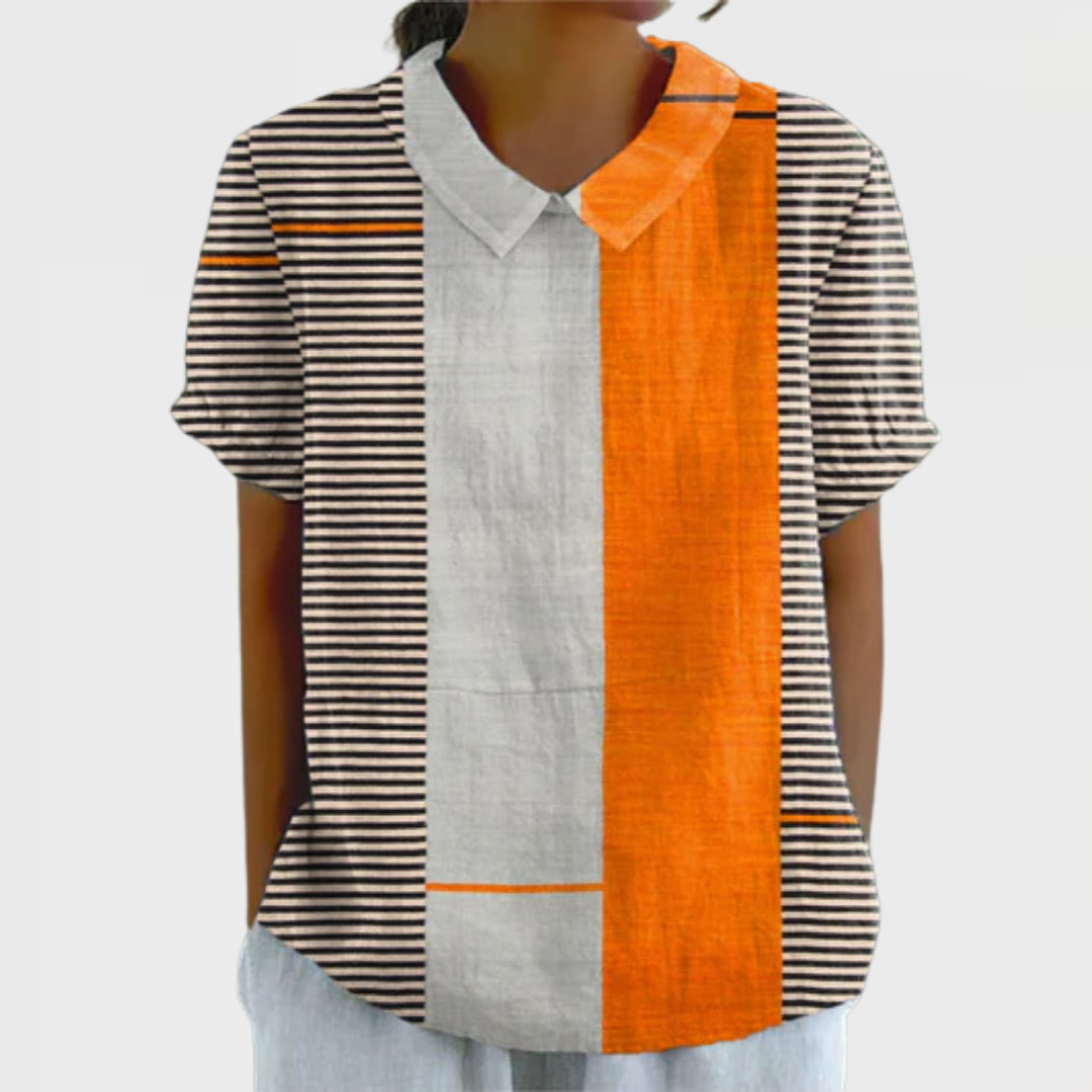 Lena | Colour Block Striped Shirt