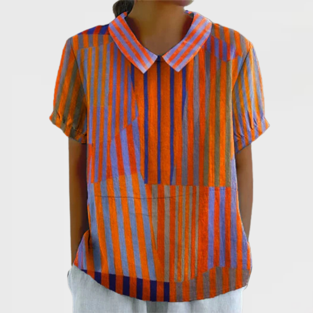 Nina | Geometric Striped Shirt