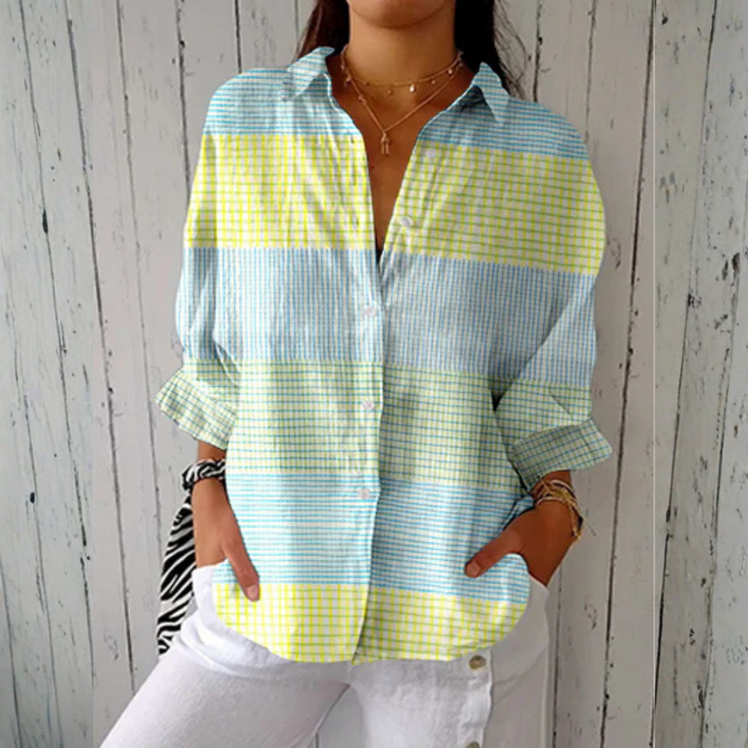 Ulla | Pastel Checkered Blouse