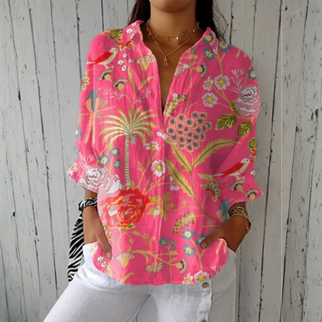 Vieno | Tropical Flower Blouse