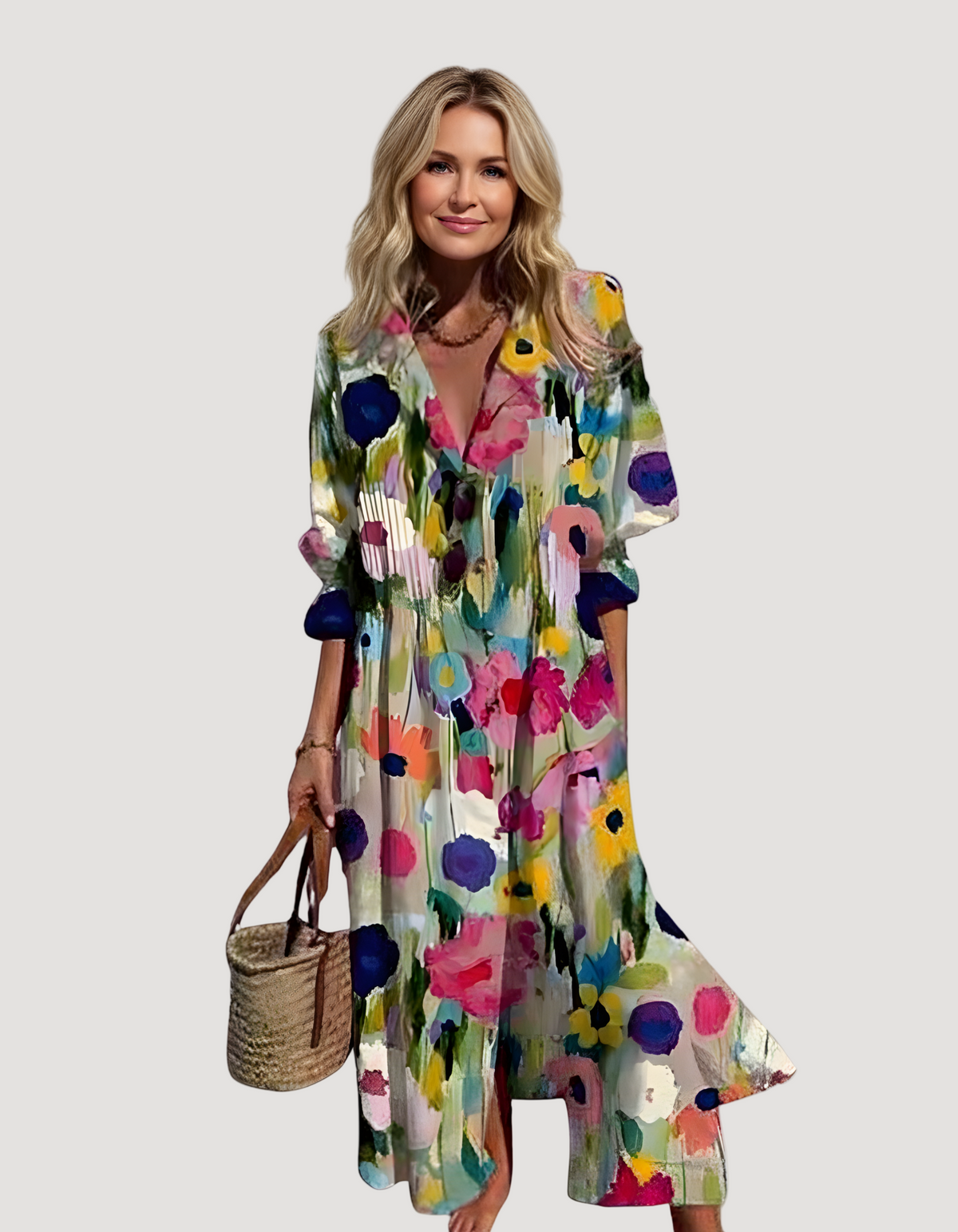Daphne | Puff sleeve maxi dress