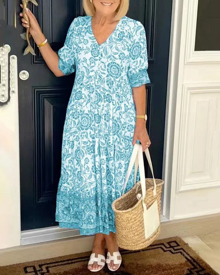 Evelyn | Floral V-neck summer dress