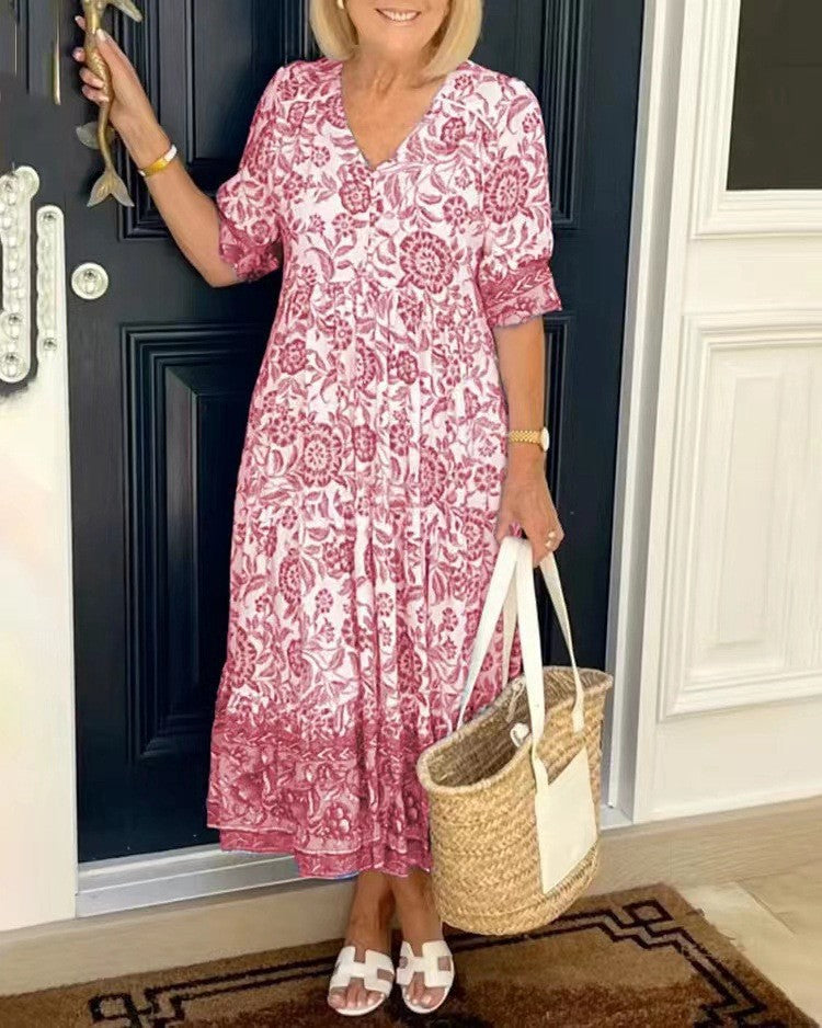 Evelyn | Floral V-neck summer dress