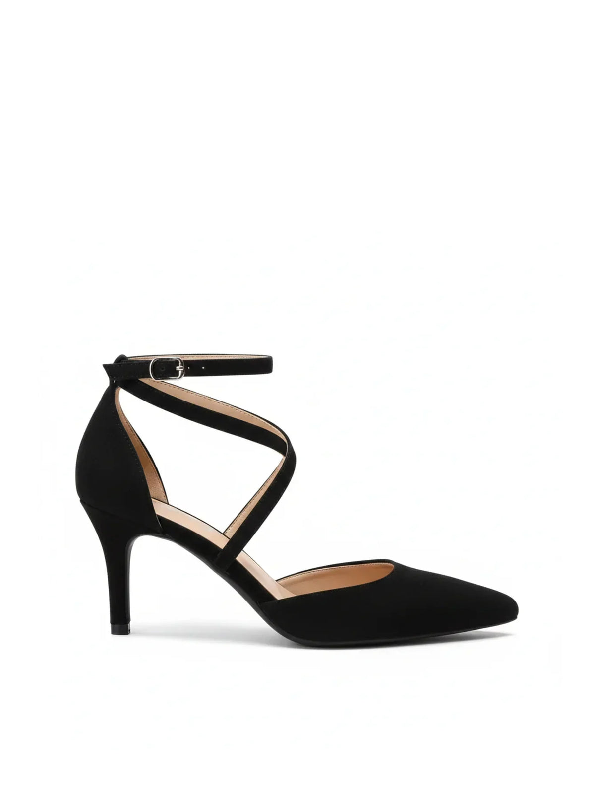 Venetia women's cross-strap pointed court heels
