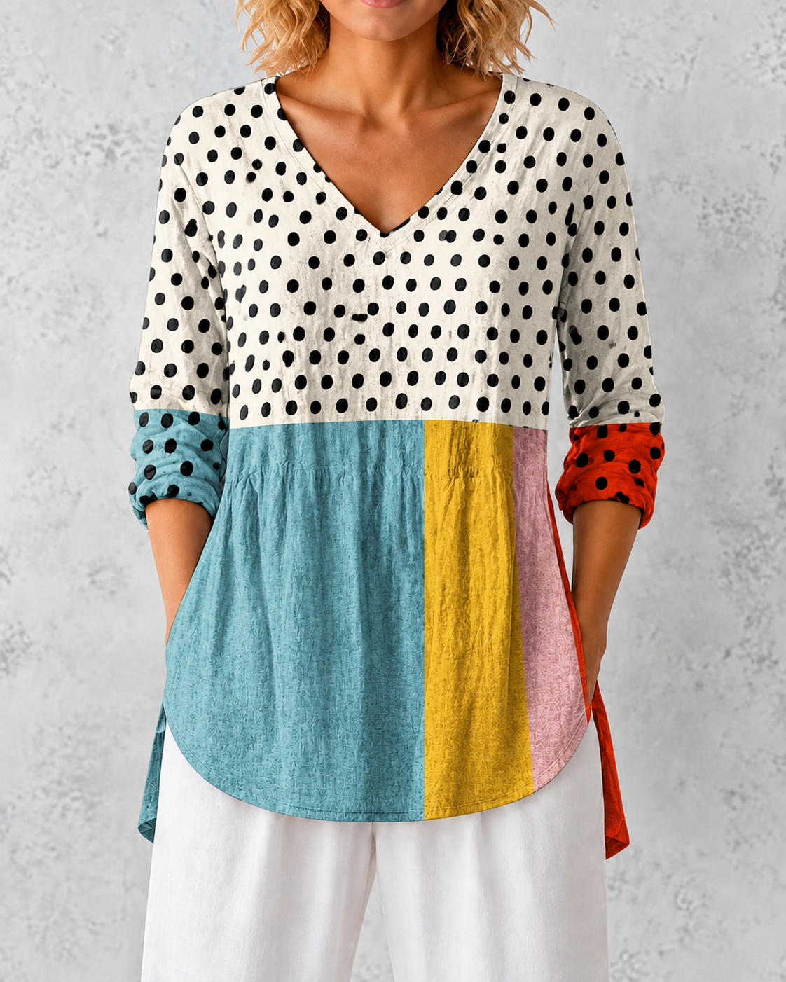 Valerie | Long Blouse with V-Neck
