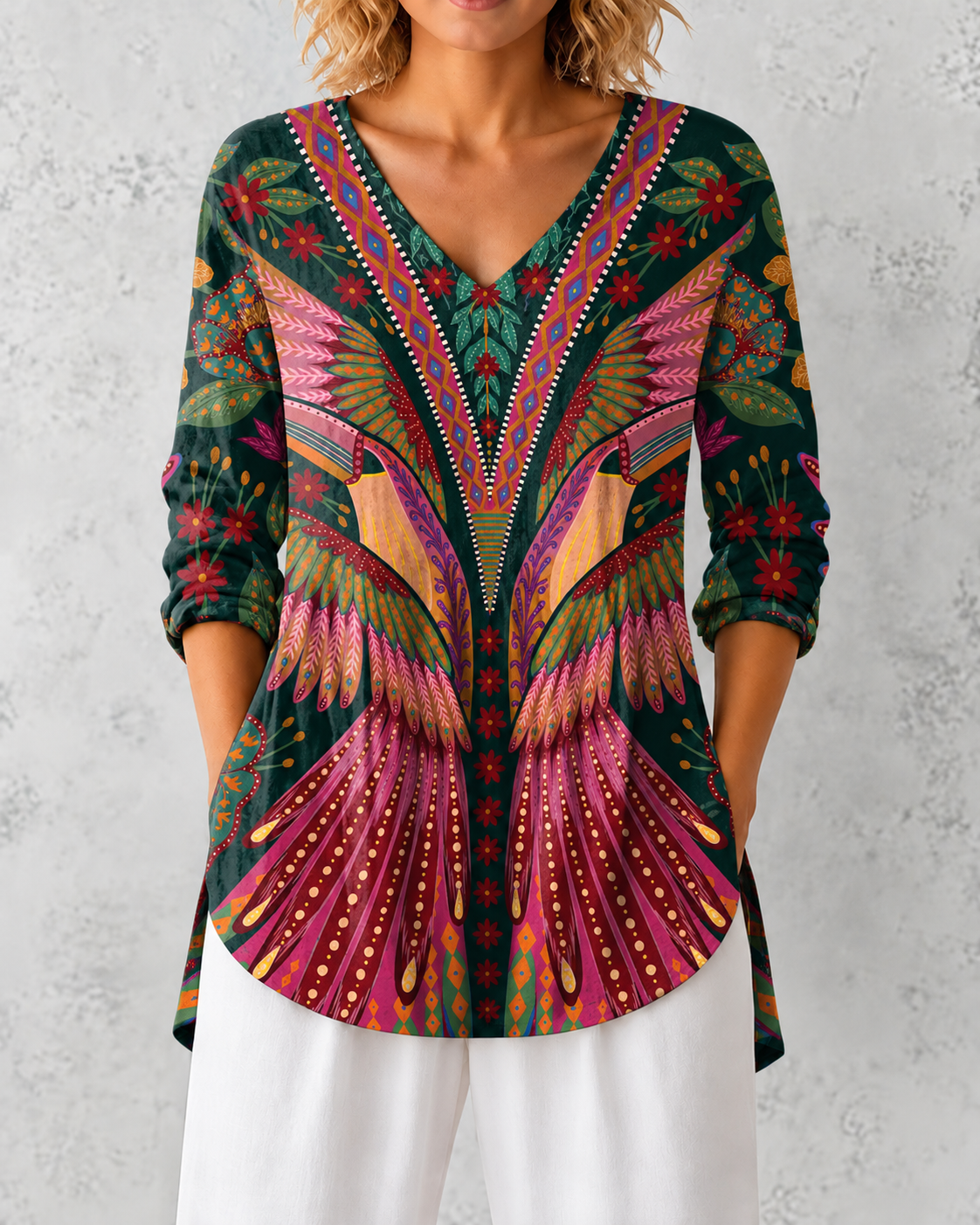 Manon | Long Blouse with V-Neck