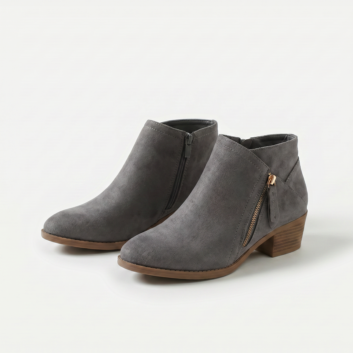 Susannah – Grey Orthopaedic Side-Zip Ankle Boots