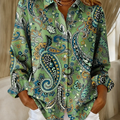 Katarina | Women's Paisley Print Button-Up Shirt