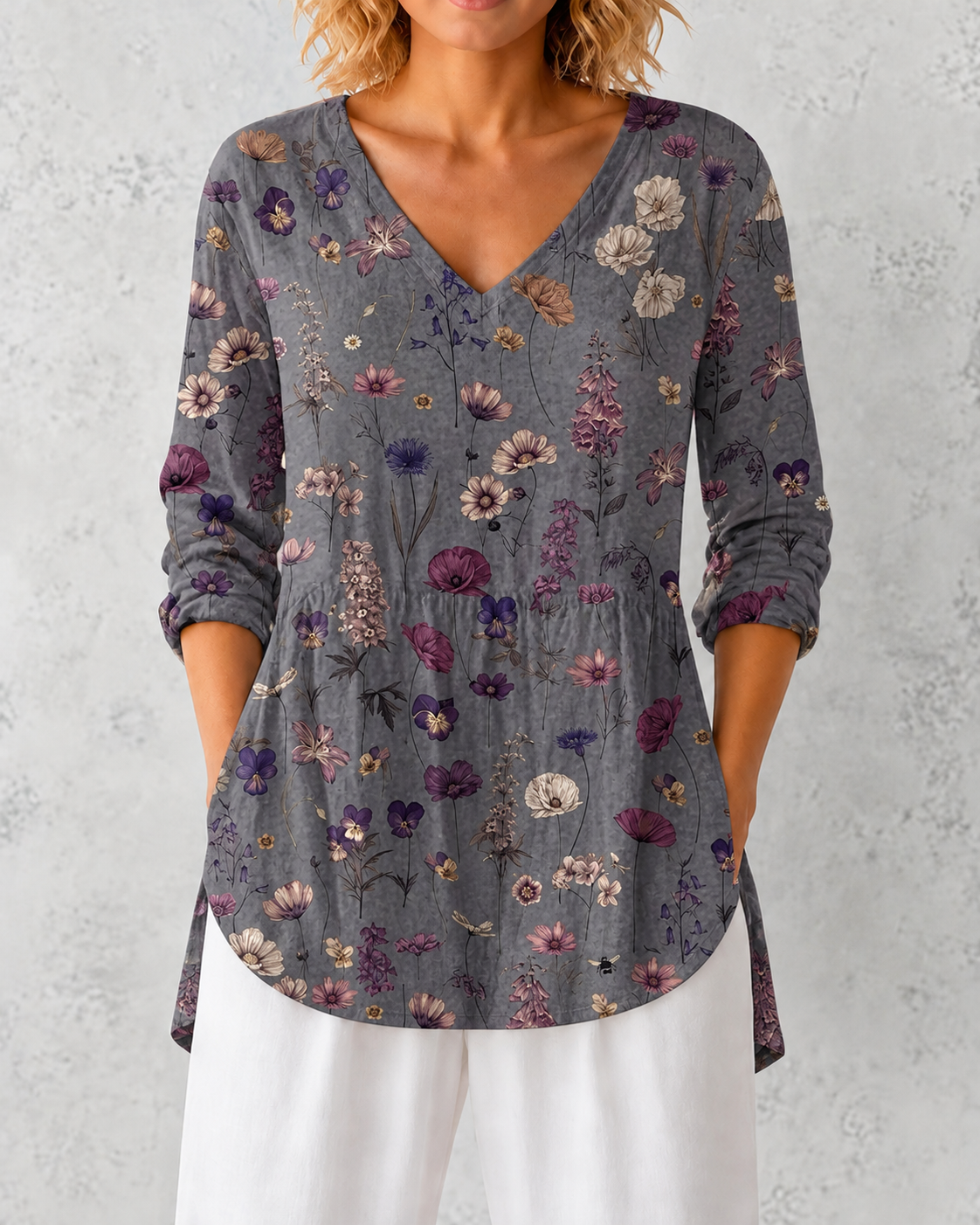 Audrey | Long Sleeve Blouse with V-Neck