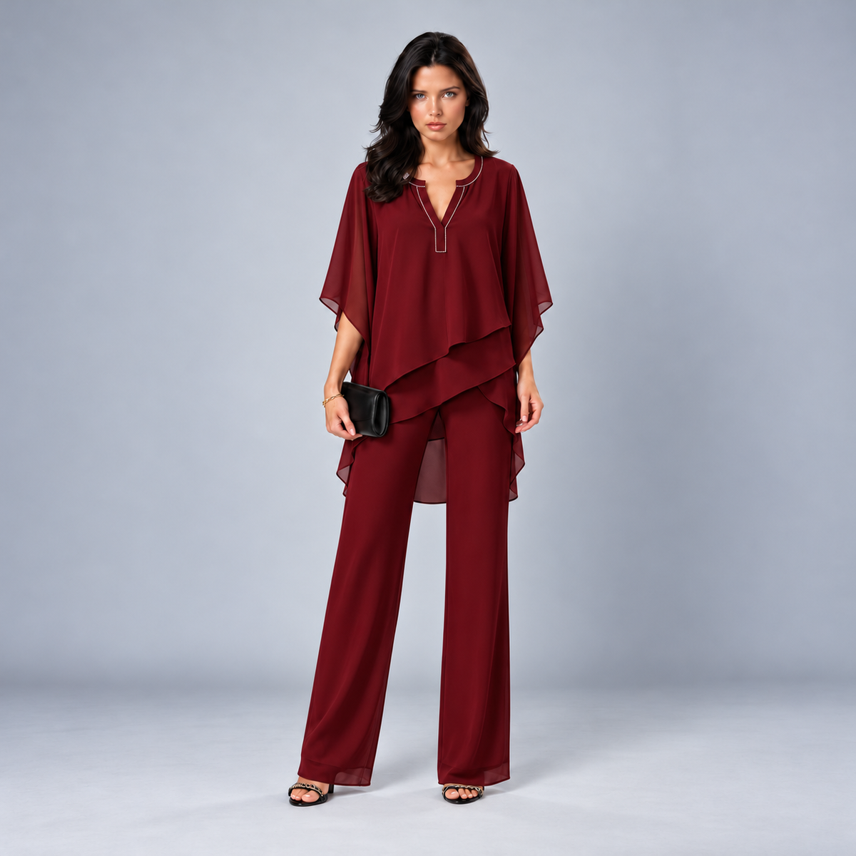Magdalene two-piece set in Burgundy