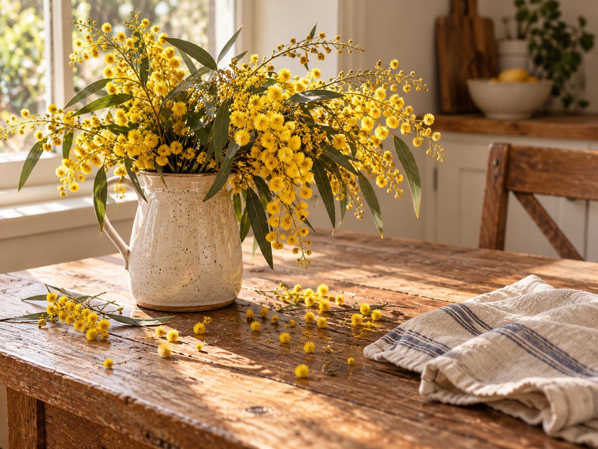 Golden wattle in bloom.