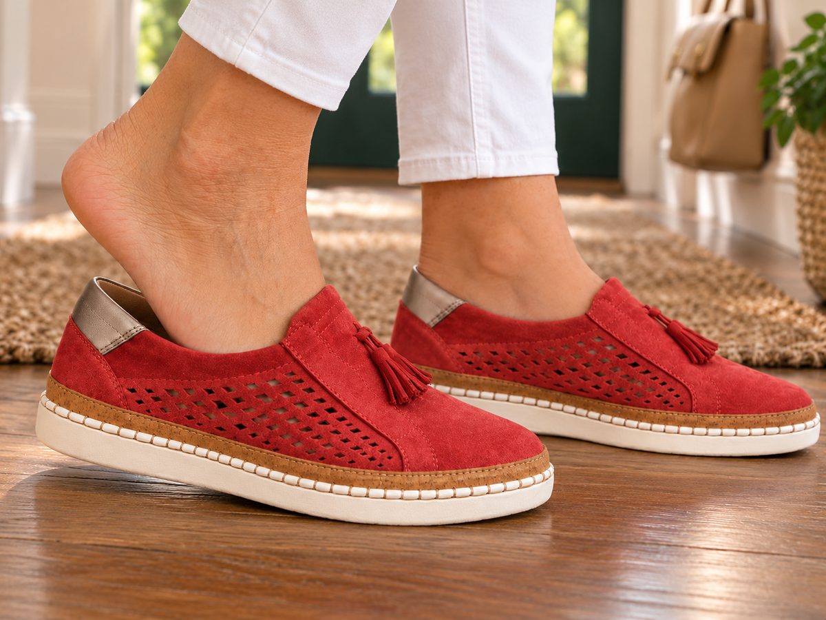 The red pair. Step in, and out the door.
