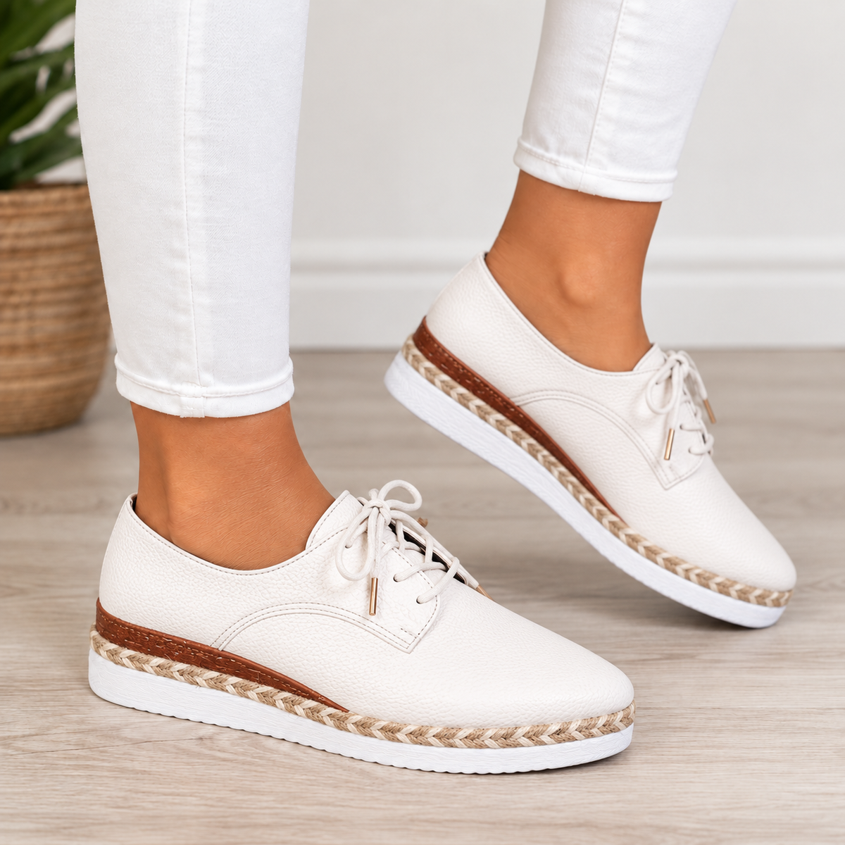 Clara Orthopedic Comfort Oxfords - White